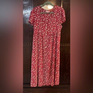 April Cornell Red Floral Dress